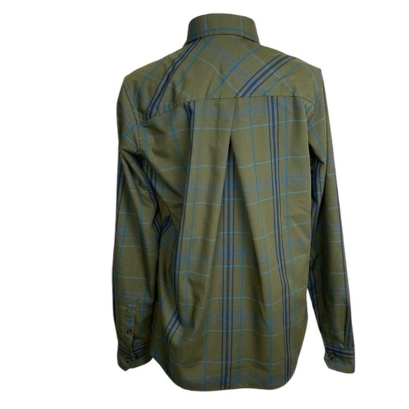 Duluth Trading Co. Olive Green Wool Blend Plaid Shirt Hiking Farmcore Sz XS - Picture 7 of 16